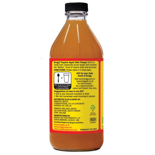 Braggs Organic Raw Apple Cider Vinegar 473ml - British product