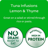 John West lemon & thyme tuna infusions canned tuna 80g, UK version