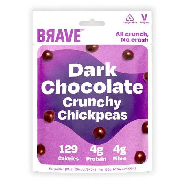 Brave dark chocolate coated roasted chickpeas 30g - British product