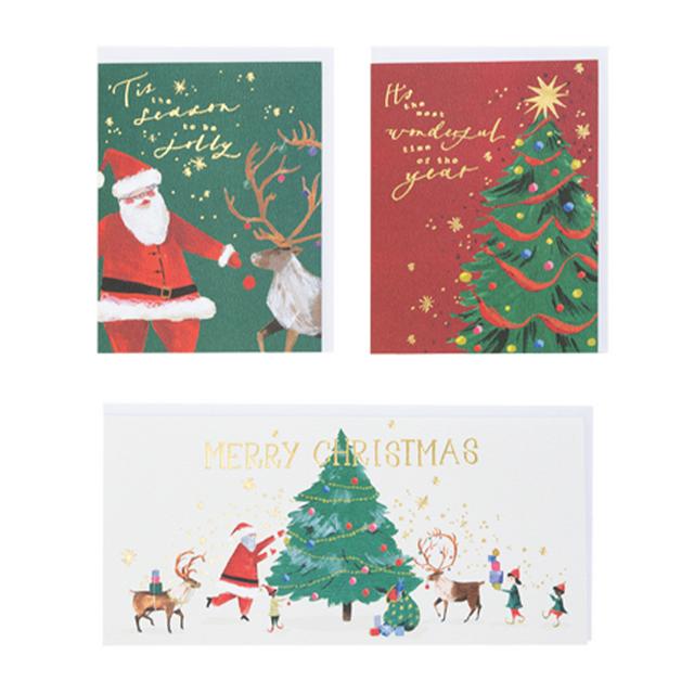 20-Pack Christmas Charity Cards with Gold Foil and Envelopes