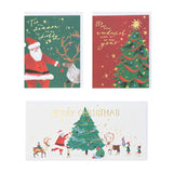 20-Pack Christmas Charity Cards with Gold Foil and Envelopes