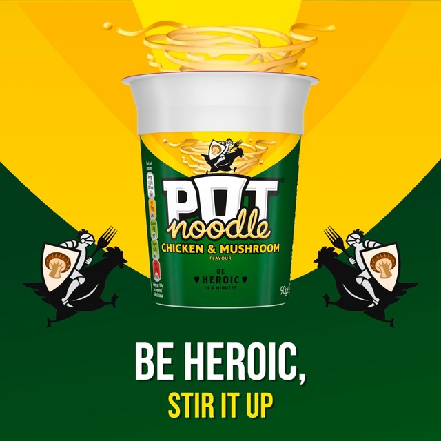 Pot Noodle chicken mushroom instant noodle pot 4 pack, imported from the UK