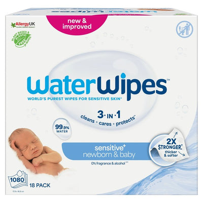 M&S WaterWipes Sensitive Newborn Biodegradable Baby Wipes 1080 Wipes- Buy online at McGrocer