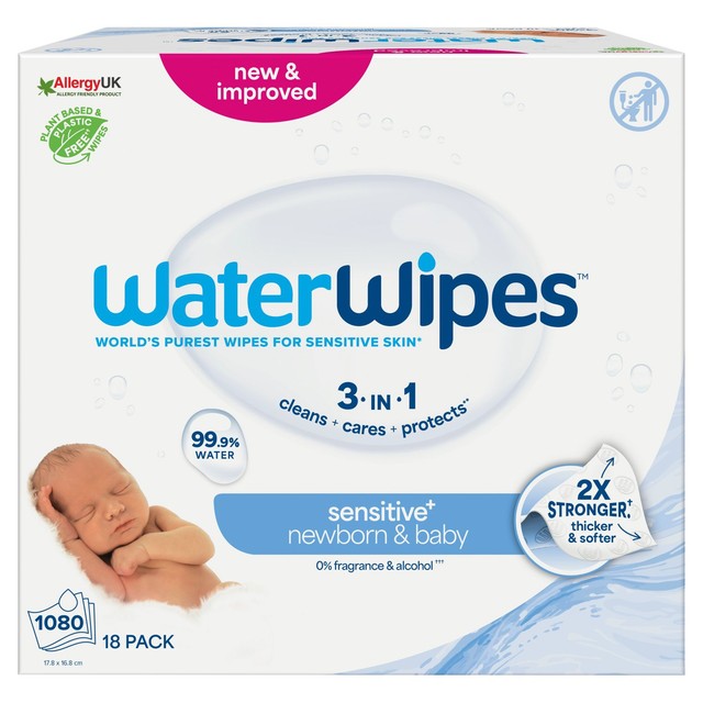 WaterWipes sensitive newborn biodegradable baby wipes 1080 wipes (British brand)