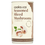 Cooks & Co seasoned sliced mushrooms in sunflower oil 345g - British product