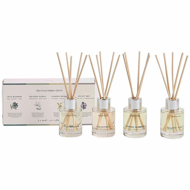 M&S set of four 40ml mini reed diffusers, imported from the UK