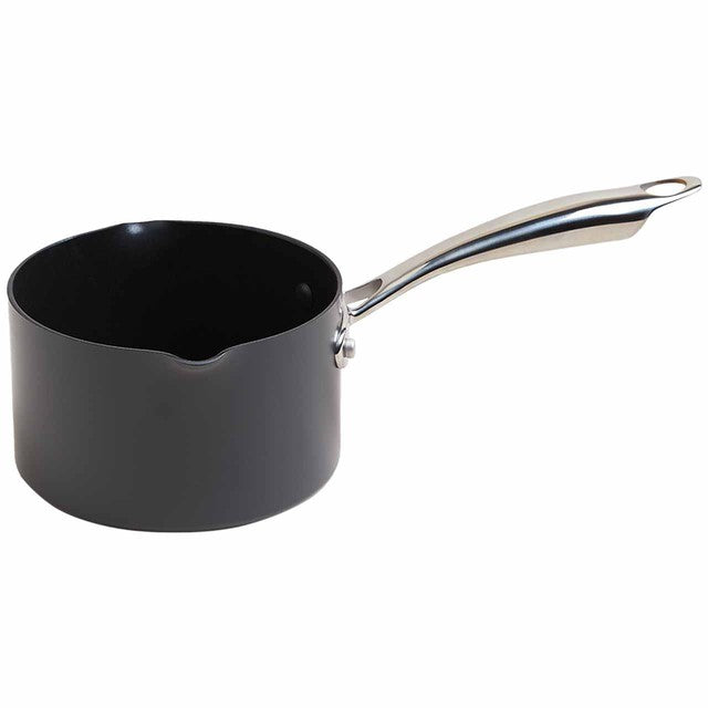 M&S hard anodised 14cm milk pan black mix, imported from the UK