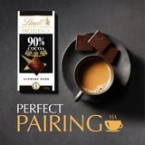 Lindt Excellence Intense Dark 90% Cocoa chocolate bar 100g, UK version