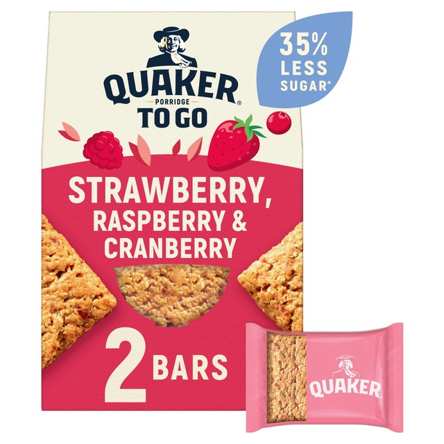 Quaker porridge breakfast bar mixed berries 2 pack, imported from the UK