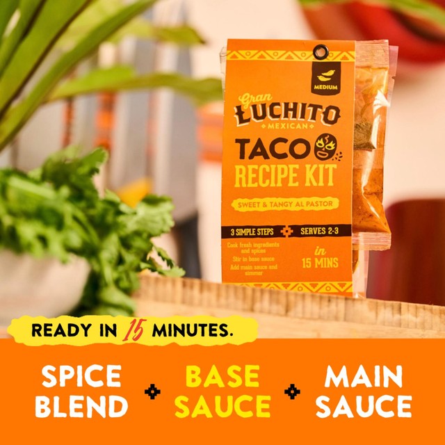 Gran Luchito Sweet & Tangy Easy Al Pastor Taco Recipe Kit 303g, UK version