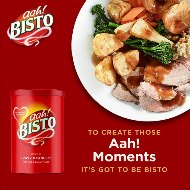 Bisto gravy granules in a tub, UK version