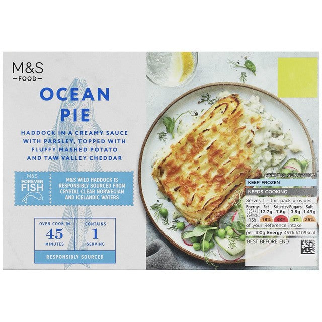 M&S Potato Topped Ocean Pie 270g, imported from the UK