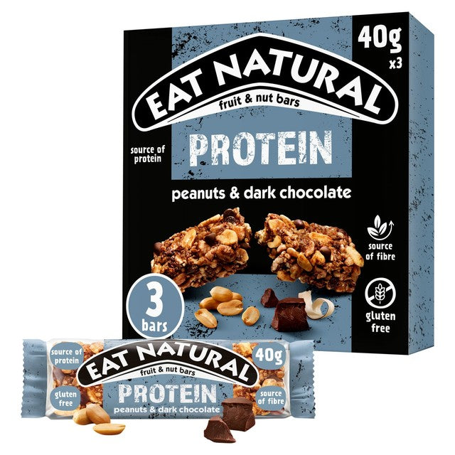 Eat Natural peanut chocolate protein bars 3x40g - British product