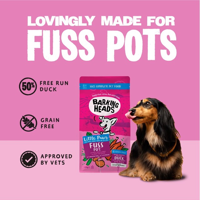 Barking Heads Little Paws Fuss Pot Duck dry dog food 1.5kg - British product