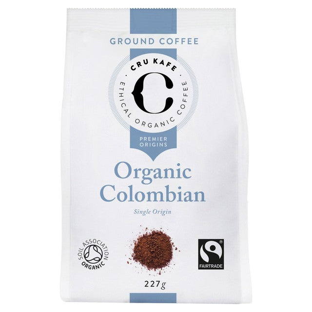 Cru Kafe Colombian ground coffee 227g - British product
