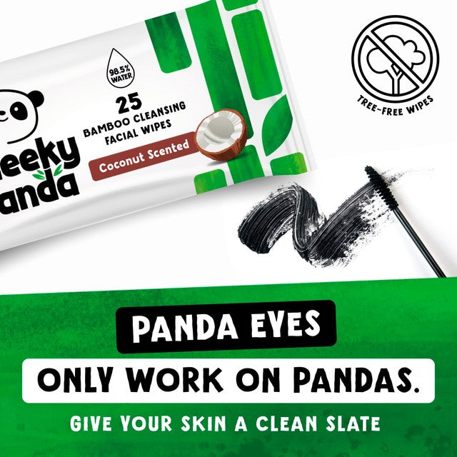 Cheeky Panda bamboo face wipes coconut scented 25 pack (British brand)