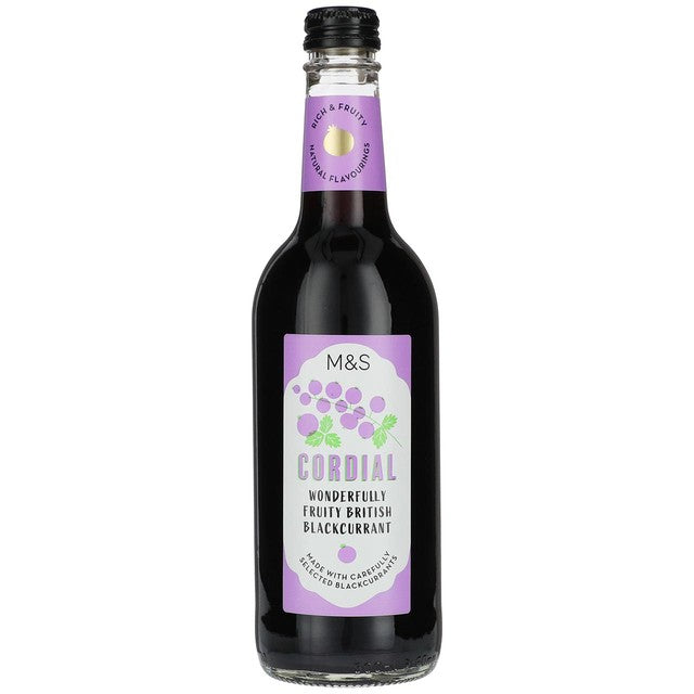 M&S blackcurrant cordial 500ml, imported from the UK