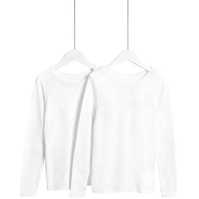 Haut thermique blanc M&S pour enfants, à manches longues, 8-9 ans