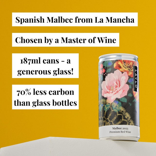 Laylo Malbec wine can 187ml, UK version