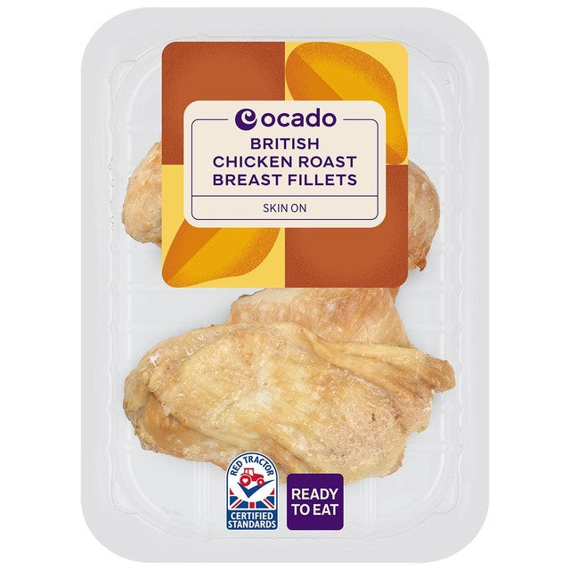 Ocado roast chicken fillets skin on 220g, imported from the UK