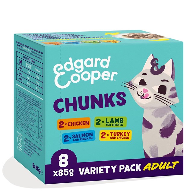 Edgard Cooper cat chunks in sauce 8x85g multipack - British product