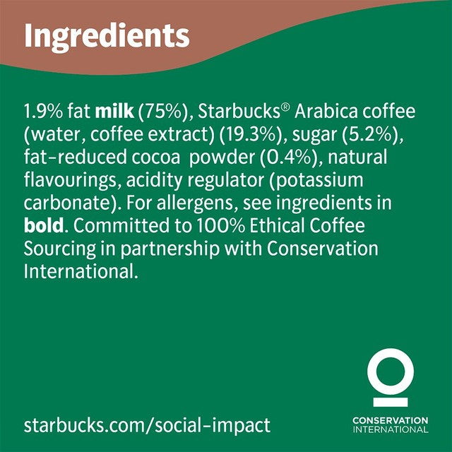 Starbucks Frappuccino Mocha coffee milk drink 700ml (British brand)