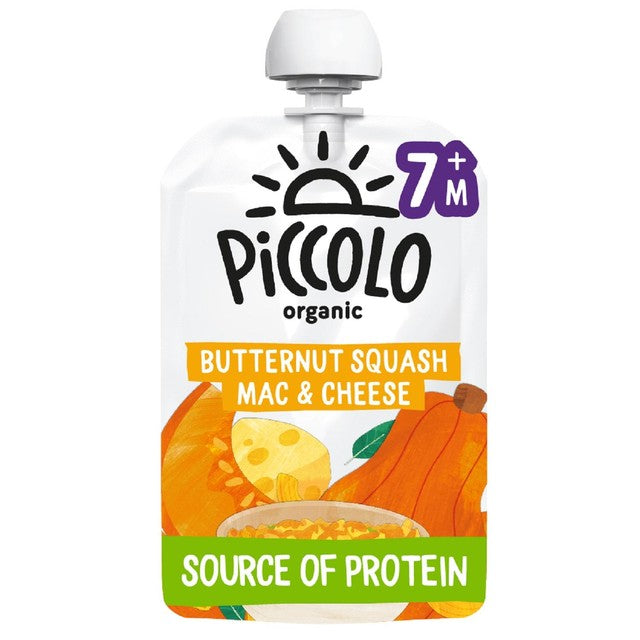 Piccolo butternut squash mac cheese baby food pouch 130g, imported from the UK