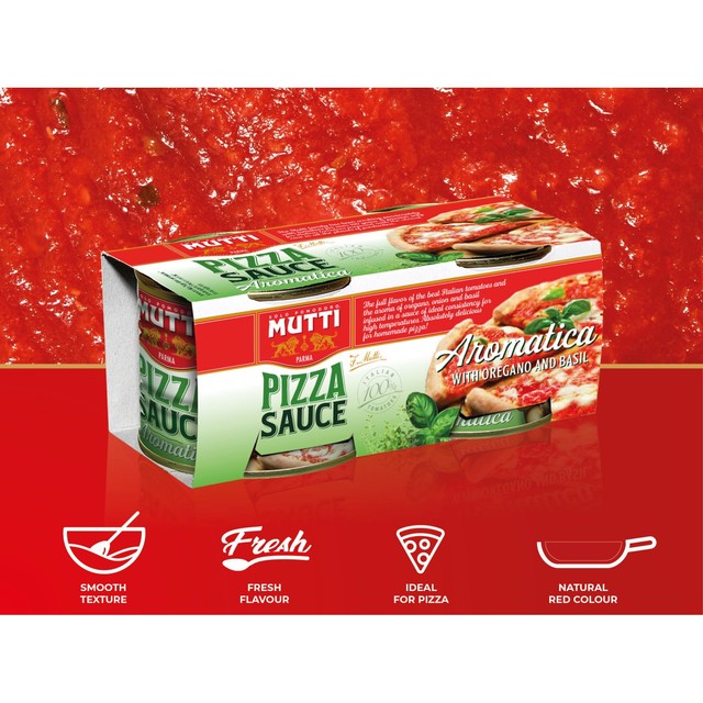 Mutti Basil & Oregano Pizza Sauce 420g, imported from the UK