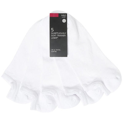 M&S M&S Sumptuously Soft Trainer Liners Socks White Sizes 3-5- Buy online at McGrocer