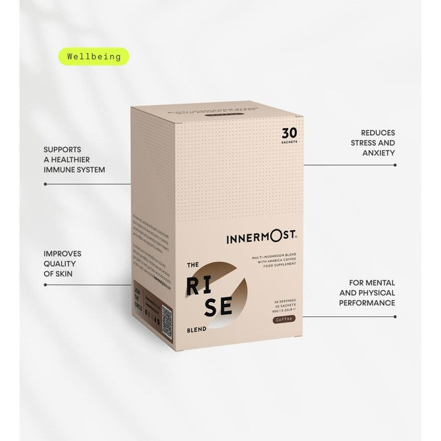 Innermost The Rise mushroom coffee blend 90g box of 30 sachets, UK version