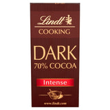Lindt 70% dark cooking chocolate bar 200g, UK version