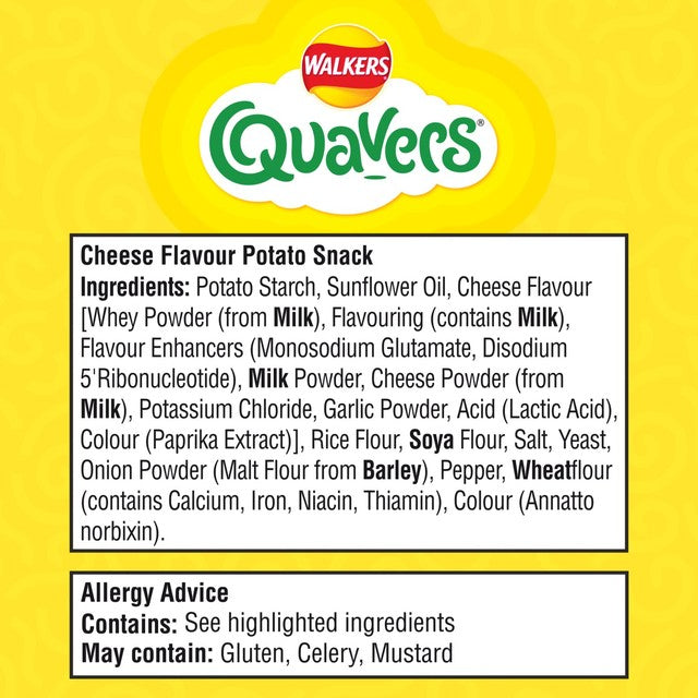 Quavers Cheese potato snacks multipack 12x16g (British brand)