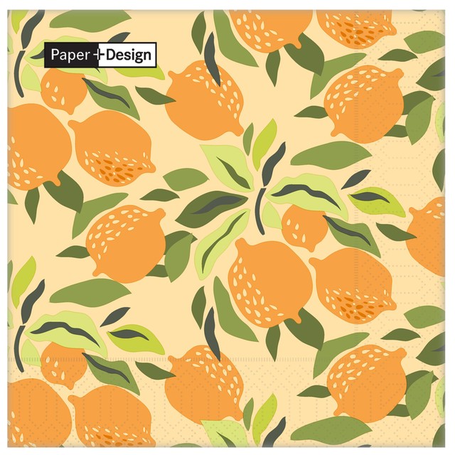 Duni Citrus Lemon paper napkins 20 pack - British product