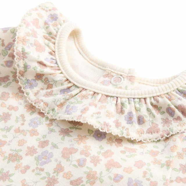 M&S girls floral pointelle bodysuit ivory 18-24 months, imported from the UK