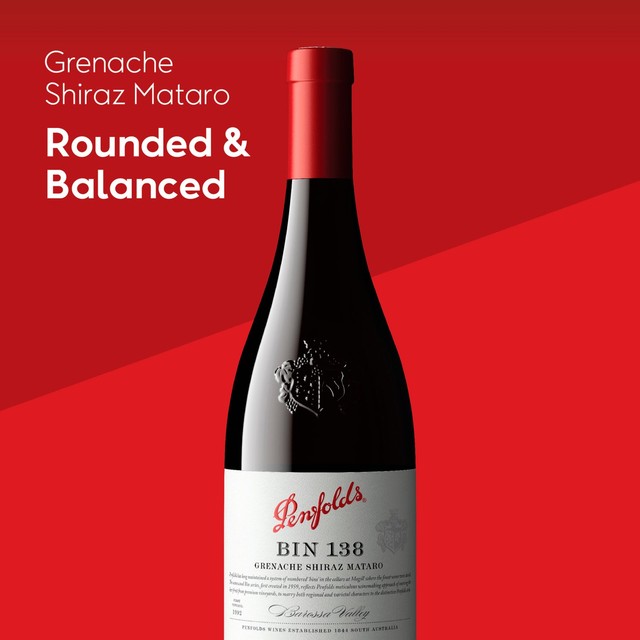 Penfolds BIN 138 Shiraz blend 75cl, imported from the UK