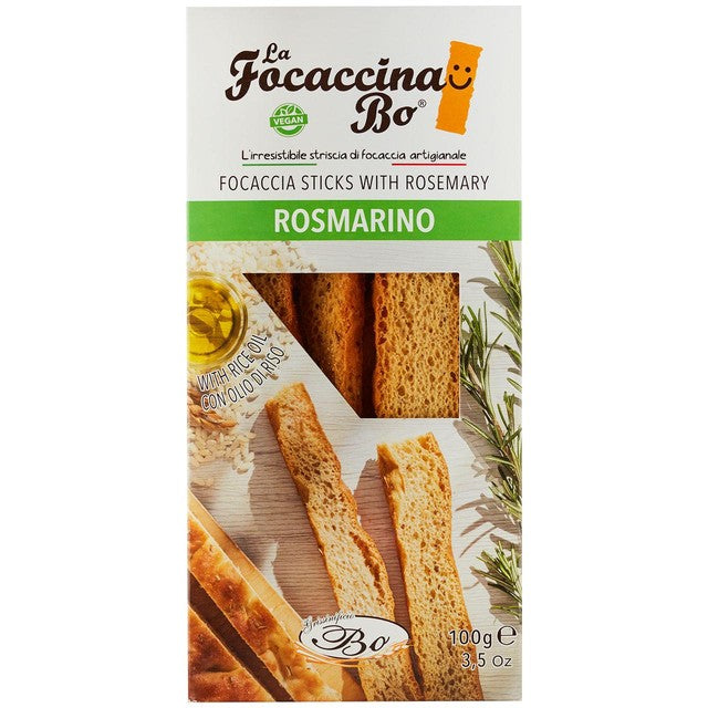 La Focaccina Bo rosemary focaccia strips 100g, UK version