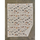 Deyongs Mixed Dogs Oatmeal Sherpa Throw 140x180cm - British product