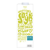 M&S unsweetened soya milk alternative 1L, imported from the UK