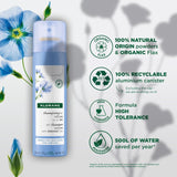 Klorane volumising dry shampoo with organic flax fibre 150ml, UK version