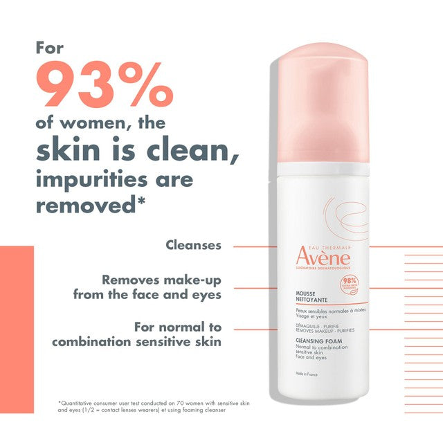 Avène cleansing foam for combination skin 150ml - British product
