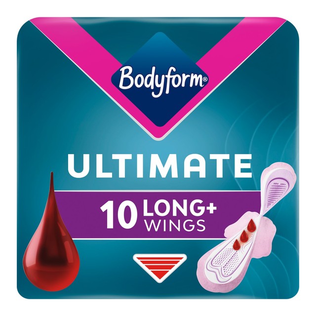Bodyform Ultimate Ultra Long Damenbinden, 10er Packung – Britisches Produkt