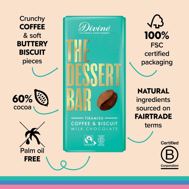 Divine Tiramisu Milk Chocolate Bar 180g - British product