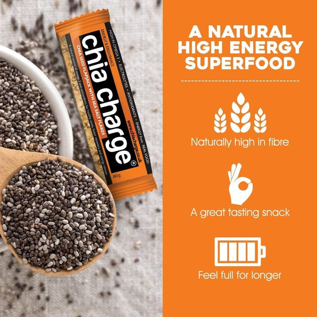 Chia Charge sea salt flakes chia seed flapjack 80g - British product