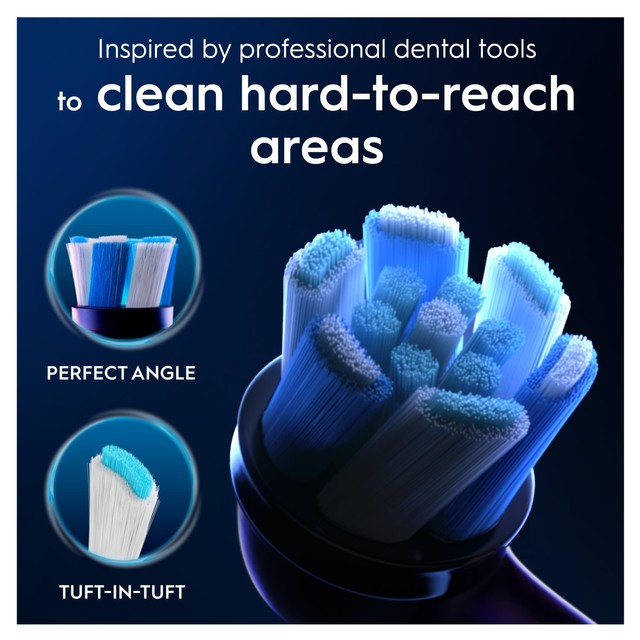 Oral-B Ultimate Clean Black toothbrush heads 4-pack, imported from the UK