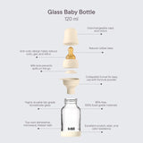 BIBS glass baby bottle slow flow 120ml, imported from the UK