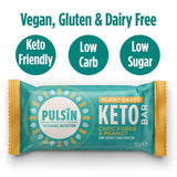 Pulsin Choc Fudge & Peanut Keto Bar 50g, imported from the UK