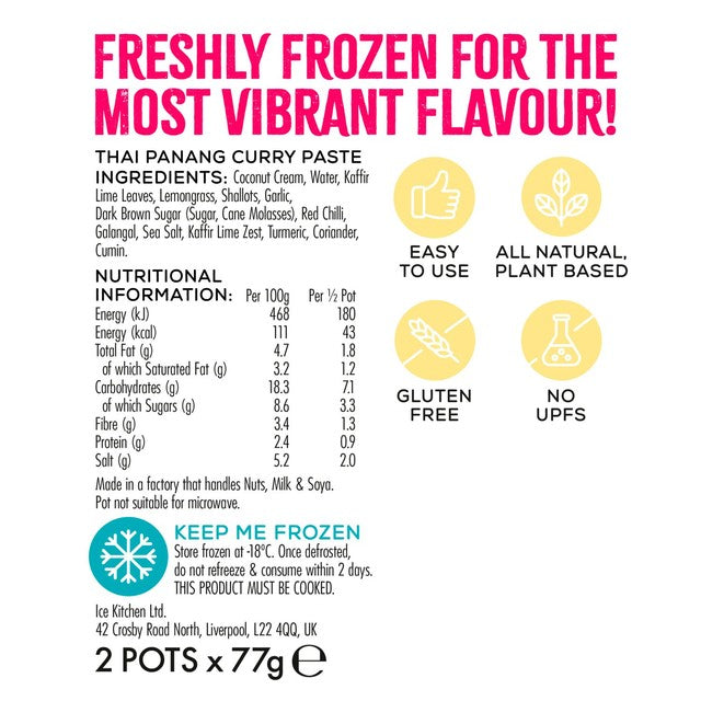 Ice Kitchen Thai Panang curry paste frozen (British brand)