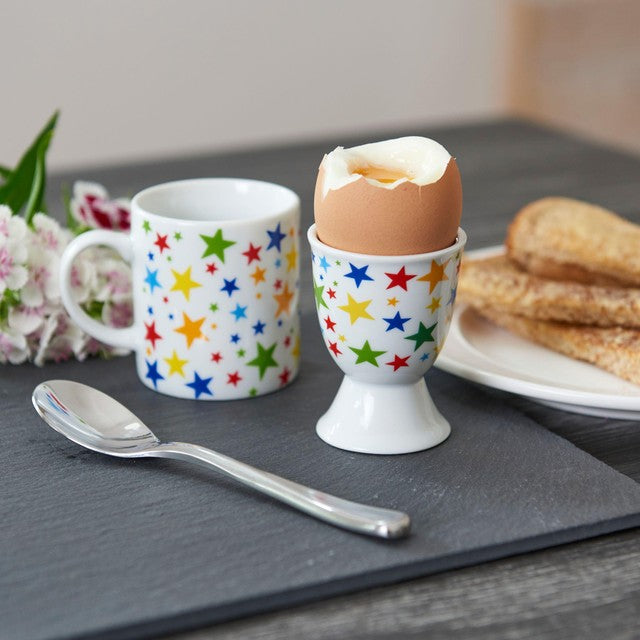 KitchenCraft Brights Stars Porcelain Egg Cup, UK version