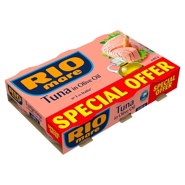 Rio Mare Tuna in Olive Oil 6x80g, imported from the UK