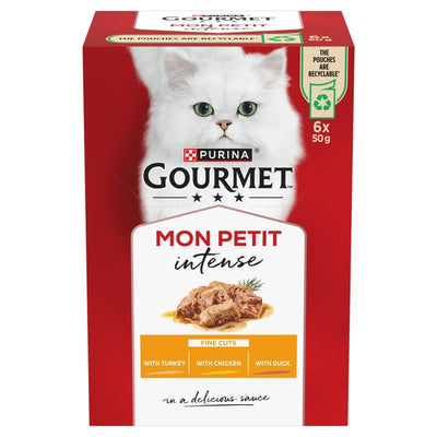 M&S Gourmet Mon Petit Poultry Variety Turkey Chicken Duck Wet Cat Food 6 x 50g- Buy online at McGrocer